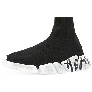 Balenciaga Speed 2.0 Graffiti Recycled Knit Black Women's