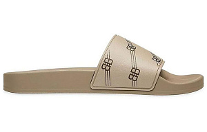 Balenciaga Monogram Slides Light Brown Black 1 2593593