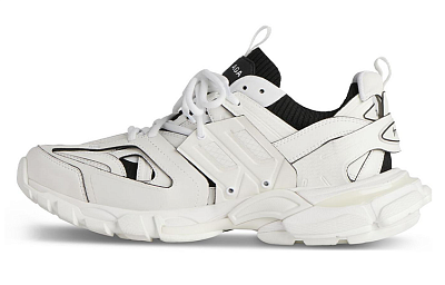 Balenciaga Track Sock Sneakers 'White And Black Knit And Nylon'