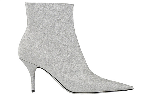 Balenciaga 85mm Knife Glitter Boots 'Silver' Women's 1 2593814