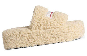 Balenciaga Platform Furry Slides 'Beige' Women's 1 2594111