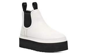 UGG Neumel Platform Chelsea Boot 'Pebbled White' Women's 1 2596661