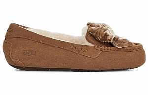 UGG Leisure Fluff Bow Mini Loafers 'Brown' Women's 1 2596990