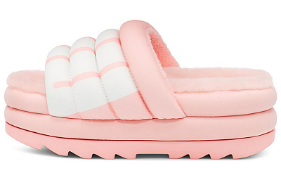UGG Maxi Slide Logo Pink Scallop Women's