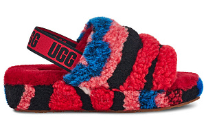UGG Fluff Yeah Slide Cali Collage 'Red Black Pink' Women's 1 2598216