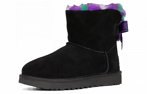 UGG Mini Bailey Bow Plaid Punk Boot 'Black Purple' Women's 1 2601070