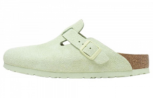 Birkenstock Boston Soft Footbed 'faded Lime' Buckle Mules