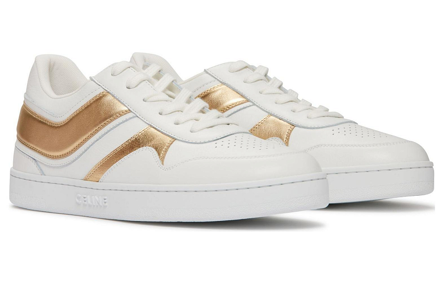 CELINE Stylish Skateboarding Shoes Women's White Gold купить в интернет-магазине Yoocart с быстрой доставкой по России.