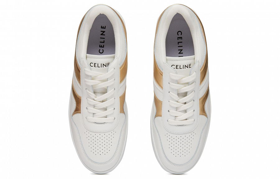 CELINE Stylish Skateboarding Shoes Women's White Gold купить в интернет-магазине Yoocart с быстрой доставкой по России.