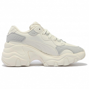 PUMA Pulsar Wedge Abrasion Resistant Low top Chunky Sneakers Women's White Gray Silver 1 2601428
