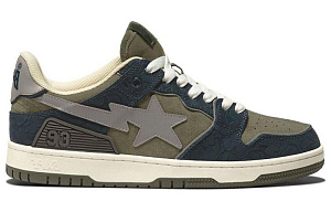A BATHING APE SK8 STA Stylish Skateboarding Shoes Women's Olive Green 1 2601523