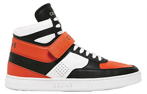 CELINE CT 02 Mid Top Stylish Skateboarding Shoes Men's White Black Orange 1 2602407