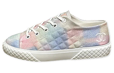 CHANEL Stylish Skateboarding Shoes Women's Pink Blue White