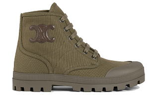 CELINE Patapans Martin Boot Women's Army Green 1 2603061