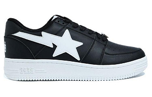 A BATHING APE STA Low Stylish Skateboarding Shoes Men's Black White 1 2603286