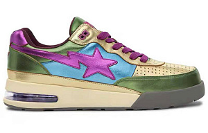 A BATHING APE ROAD STA Stylish Skateboarding Shoes Men's Green Purple Gold 1 2603383