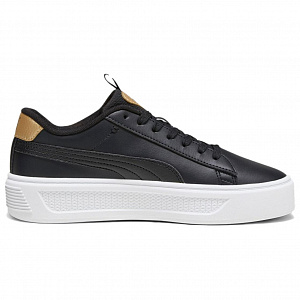 PUMA Smash Platform V3 Low Top Skateboard Shoes Women's Black Gold 1 2603855