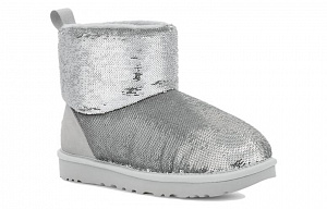 UGG Classic Mini Boot Mirror Ball Silver Women's 1 2604567