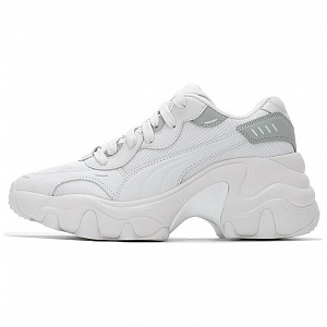 PUMA Pulsar Wedge Abrasion Resistant, Breathable, Lightweight Low Top Chunky Sneakers Women's Gray White