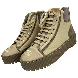 CHANEL High Top Skateboard Shoes Women's Green 1 2604804