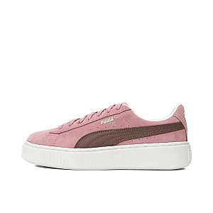 PUMA Basket Platform Core SUEDE PLATFORM CORE Lightweight Low Top Skateboard Shoes Women's Red Purple Color