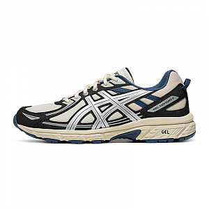 Asics Gel-Venture 6 Wear-Resistant Breathable Rebound Low-Top Trail Running Running Shoes Men's White Black