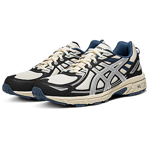 Asics Gel-Venture 6 Wear-Resistant Breathable Rebound Low-Top Trail Running Running Shoes Men's White Black 1 2605376