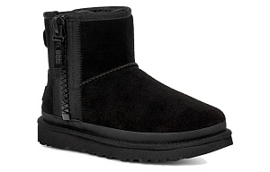 UGG Classic Mini Zipper Tape Logo Boot 'Black' Women's 1 2605809