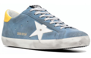Golden Goose Super-Star Low-Top Skateboard Shoes Men's Blue White Yellow 1 2606061