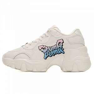 PUMA Pulsar Wedge Anti Slip Wear Resistant Low Top Running Shoes Women's White Blue Pink