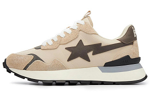 A BATHING APE ROAD STA EXPRESS Anti-Slip And Wear-Resistant Lightweight Low-Top Casual Shoes Men's Beige Black