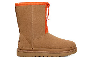 UGG Classic Short Zipper Tape Logo Boot 'Chestnut' Women's 1 2607293