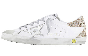 Golden Goose Super Star Low top Stylish Skateboarding Shoes Women's White Distressed Style