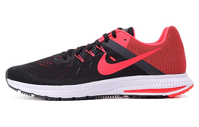 Nike ZOOM Winflo 2 Wear resistant And Lightweight Low Top Casual Running Shoes Men's Black Red