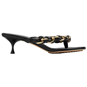 Bottega Veneta Dot Leather Patchwork Flip Flops Women's Black 1 2608637