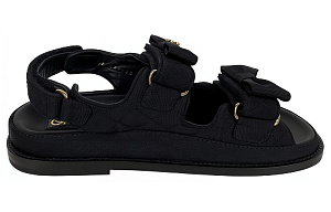 CHANEL Beach Sandals Women's Black 1 2609089