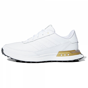 Adidas S2G 24 Leather Spikeless Golf Cloud White Gold Metallic