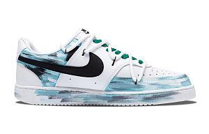 Nike Court Vision 1 Street Graffiti Anti-Slip And Wear-Resistant Lightweight Low-Top Skateboard Shoes Men's Blue White 1 2609194