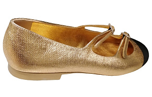 CHANEL Mary Jane Shoes Women's Gold Black 1 2610257