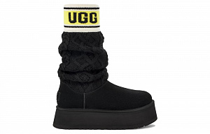 UGG Classic Sweater Letter Boot Black Women's 1 2611207