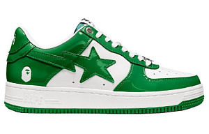 A BATHING APE STA Low Stylish Skateboarding Shoes Men's White Green 1 2612452