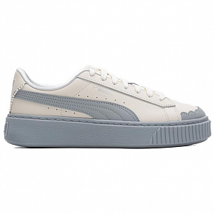 PUMA Basket Platform Shoes 'Pearl White Blue' Women's 1 2612697