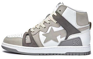 A BATHING APE STA 93 High Stylish Skateboarding Shoes Men's Gray White