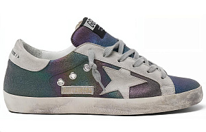 Golden Goose Super-Star Stylish Skateboarding Shoes Women's Rainbow Blue 1 2613043