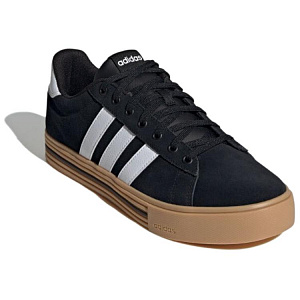 Adidas Daily 4.0 Anti-Slip Wear-Resistant Low-Top Skateboard Shoes Unisex Black White Yellow 1 2613059