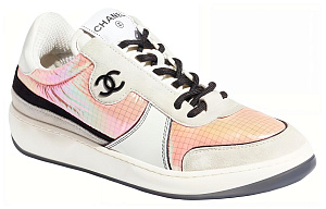 CHANEL Low Top Stylish Skateboarding Shoes Women's Light Gray 1 2613859