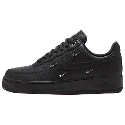 Nike Air Force 1 Low '07 Lx Black Silver Mini Swoosh Women's