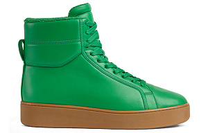 Bottega Veneta Quilt High Top Stylish Skateboarding Shoes Men's Green Brown 1 2616188