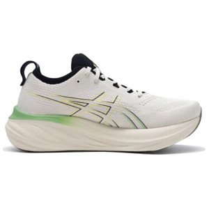 Asics GEL NIMBUS 26 Cushioning Abrasion Resistant Breathable Low Top Running Shoes Men's White Green 1 2617230