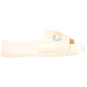 CHANEL Logo Mule Sandal Ivory Leather Women's 1 2617335